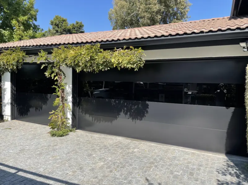 garage featuring two large doors