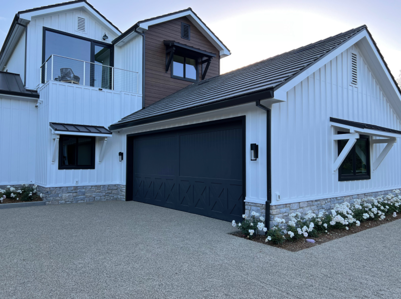 garage featuring two large doors
